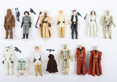 Fourteen Vintage Star Wars First Twelve loose action figures Kenner.