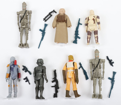 Seven Vintage Star Wars loose Empire Strikes Back Bounty Hunters action figures Kenner. - 2