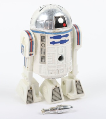 Scarce Vintage Star War Takara Japan R2-D2 Rocket Firing Mini Metal action figure 1978.