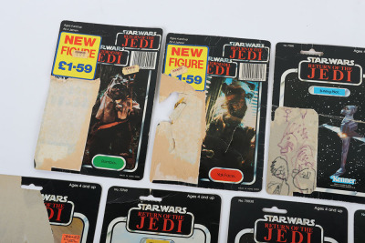 Nine Vintage Star Wars Card backs for loose action figures Kenner Palitoy. - 2