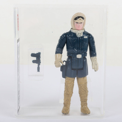 Vintage Star Wars PBP Pink Face Han Solo Hoth Graded 80% UKG Action Figure 1980.