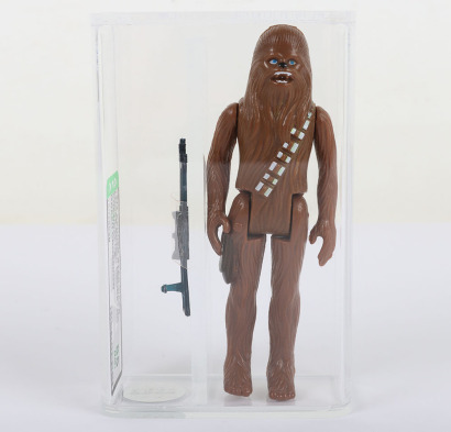Vintage Star Wars Chewbacca Green Crossbow Graded 85 AFA Action Figure 1977.
