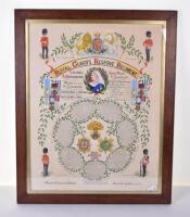 Framed Hand Coloured Print Royal Guards Reserve Regiment Muster Roll July 1900