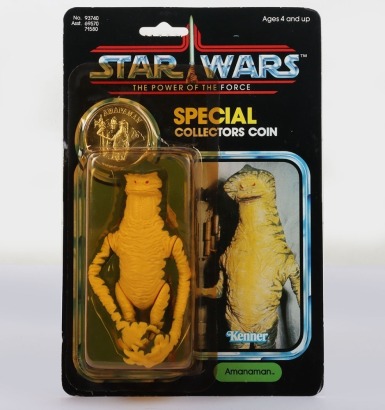 Vintage Star Wars The Power of the Force Amanaman Original Carded Moc Action Figure.