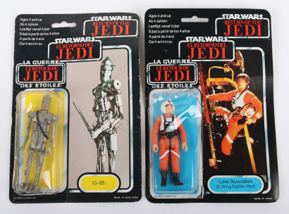 Two Vintage Star Wars Action Figures with bubbles and card backs.