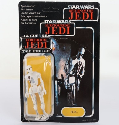 Vintage Star Wars Return of the Jedi 8D8 Original Carded Moc Action Figure Tri-Logo Palitoy.