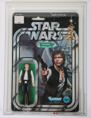 Vintage Star Wars Han Solo Large Head Graded AFA 1978 20 Back 85NM+ Action Figure carded moc Kenner.