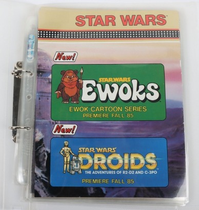 Vintage Star Wars Droids and Ewoks part of the Trade Dealer Catalogue Kenner 1985.