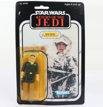 Vintage Star Wars Return of the Jedi Han Solo Hoth Battle Gear Kenner Original Carded Moc Action Figure.