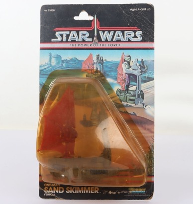 Scarce Vintage Star Wars The Power of the Force One-Man Sand Skimmer Vehicle Carded moc Kenner.