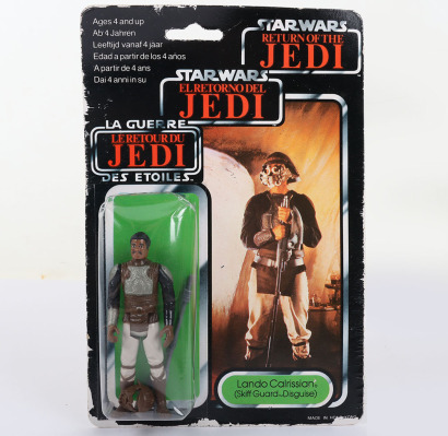 Vintage Star Wars Lando Calrissian Skiff Guard Original Carded Moc Action Figure Tri-Logo Palitoy.