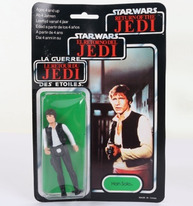 Vintage Star Wars Han Solo Original Carded Moc Action Figure Tri-Logo Palitoy.