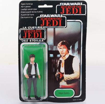 Vintage Star Wars Han Solo Original Carded Moc Action Figure Tri-Logo Palitoy.