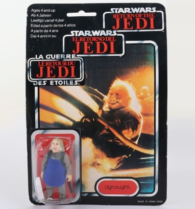Vintage Star Wars Ugnaught Original Carded Moc Action Figure Tri-Logo Palitoy.