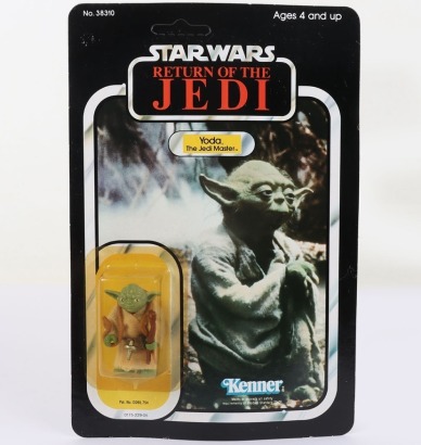 Vintage Star Wars Return of the Jedi Yoda Kenner Original Carded Moc Action Figure.