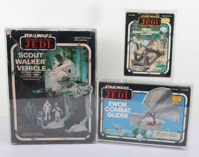 Three Vintage Star Wars Return of the Jedi Vehicles Boxed.