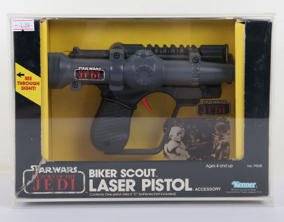 Vintage Star Wars Return of the Jedi Biker Scout Laser Pistol Boxed Kenner.