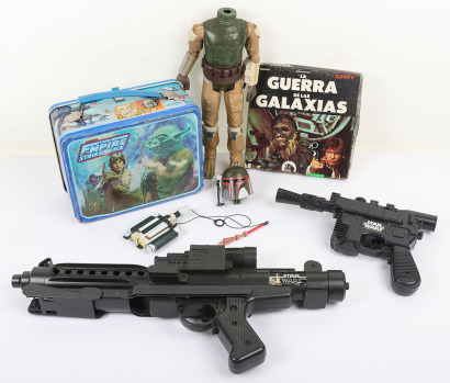 Vintage Star Wars Laser Pistols and 12 inch Boba Fett.