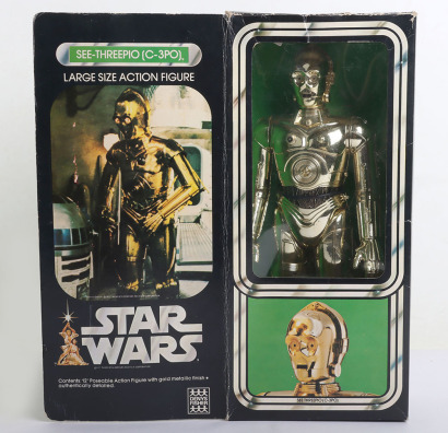 Vintage Denys Fisher Star Wars Large Size Action Figure See Threepio (C-3PO), 12 inch action figure in Original Box.