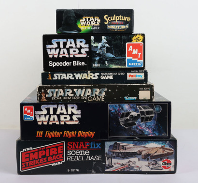 Vintage and Modern Star Wars Model kits and board games.