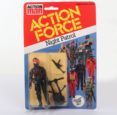Scarce Vintage Action Force Night Patrol Series 1 carded moc Action figure 1982 Palitoy.