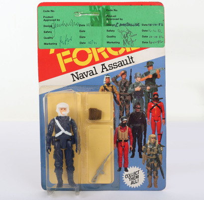 Scarce Vintage Action Force Naval Assault Green Test Sticker Series 1 carded moc Action figure 1982 Palitoy.