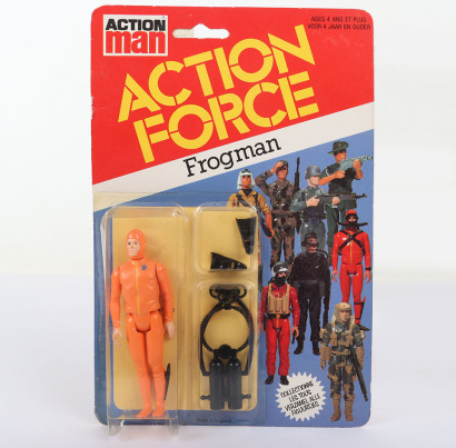 Scarce Vintage Action Force Orange Frogman Series 1 carded moc Action figure 1982 Palitoy.