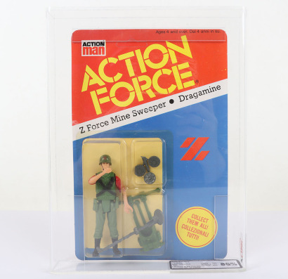 Scarce Vintage Action Force Z Force Mine Sweeper UKG Graded Series 2 carded moc Action figure 1983 Palitoy.