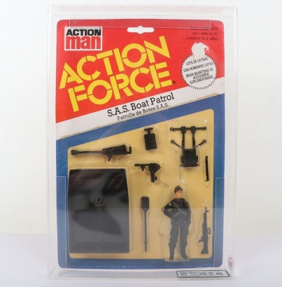 Vintage Action Force SAS Boat Patrol with action figure Graded UKG moc Palitoy.