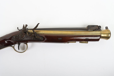Brass barrel flintlock blunderbuss signed SUTHERLAND, LONDON, c.1820, - 3
