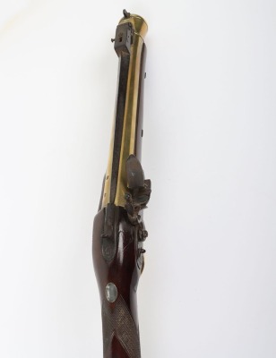Brass barrel flintlock blunderbuss signed SUTHERLAND, LONDON, c.1820, - 5
