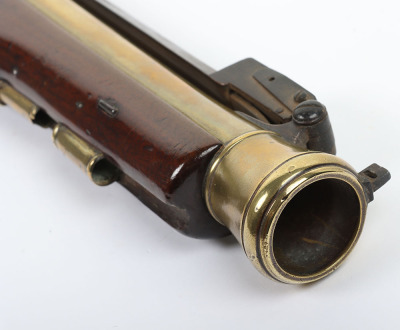 Brass barrel flintlock blunderbuss signed SUTHERLAND, LONDON, c.1820, - 6