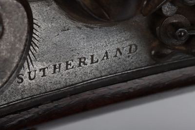 Brass barrel flintlock blunderbuss signed SUTHERLAND, LONDON, c.1820, - 7