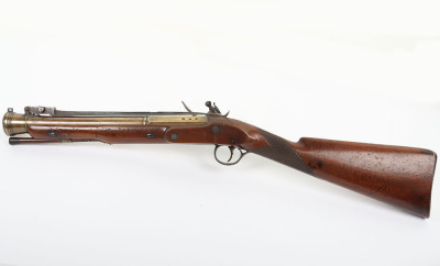 Brass barrel flintlock blunderbuss signed JNO WHITEHOUSE, LONDON, c.1820 - 2