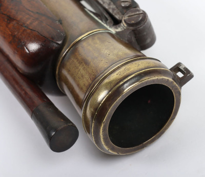 Brass barrel flintlock blunderbuss signed JNO WHITEHOUSE, LONDON, c.1820 - 5