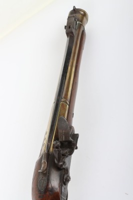 Brass barrel flintlock blunderbuss signed JNO WHITEHOUSE, LONDON, c.1820 - 8
