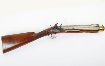 Brass barrel flintlock blunderbuss signed EGG, LONDON, c.1820