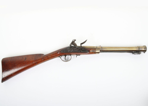 Brass barrel flintlock blunderbuss signed WILSON c.1775