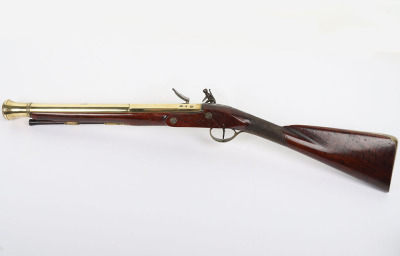 Brass barrel flintlock blunderbuss signed A. Fisher, c.1800 - 2