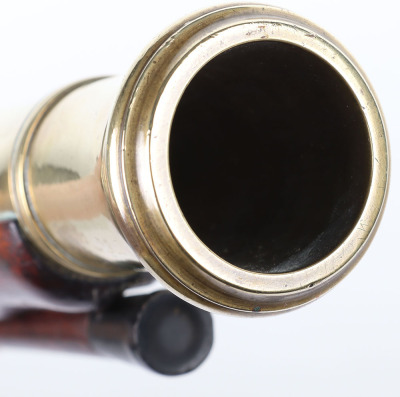 Brass barrel flintlock blunderbuss signed A. Fisher, c.1800 - 11