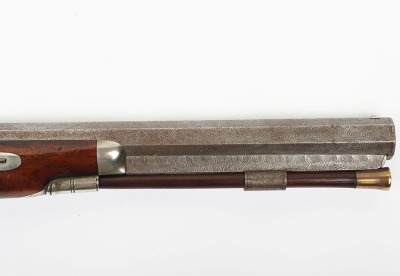 Saw handled back action percussion target pistol by JOSEPH HOLLIS, LONDON, c.1840 - 3
