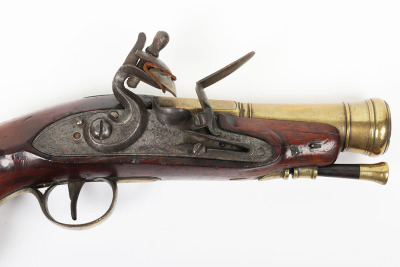 Brass barrel flintlock blunderbuss pistol stamped H NOCK, LONDON, c.1820 - 6