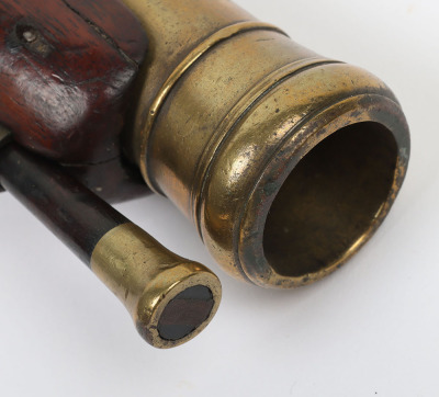 Brass barrel flintlock blunderbuss pistol stamped H NOCK, LONDON, c.1820 - 7