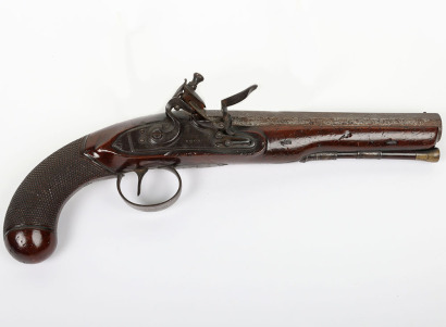 16 bore flintlock holster pistol by WOOD, YORK, c.1800