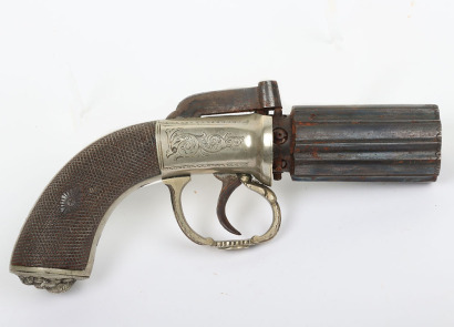 6 shot 144 bore self cocking percussion pepperbox revolver