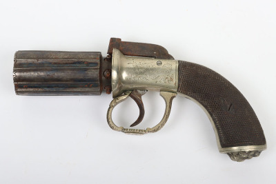 6 shot 144 bore self cocking percussion pepperbox revolver - 2