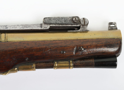 26 bore brass barrel flintlock holster pistol signed DOBSON, LONDON c.1820 - 3