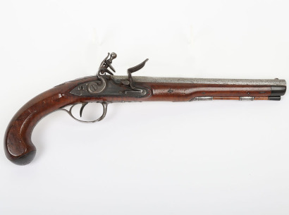 34 bore flintlock holster pistol signed WILLIAMS c.1770