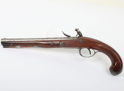 34 bore flintlock holster pistol signed WILLIAMS c.1770 - 2