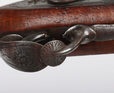 34 bore flintlock holster pistol signed WILLIAMS c.1770 - 8